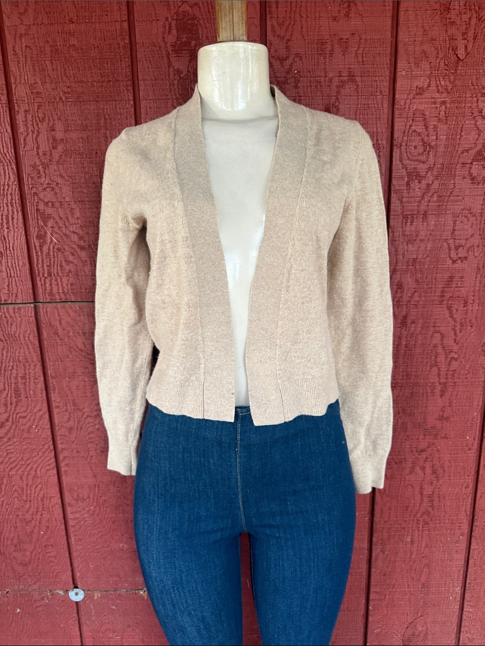 Banana Republic Merino wool Beige Open-Front Sweater Cardigan S